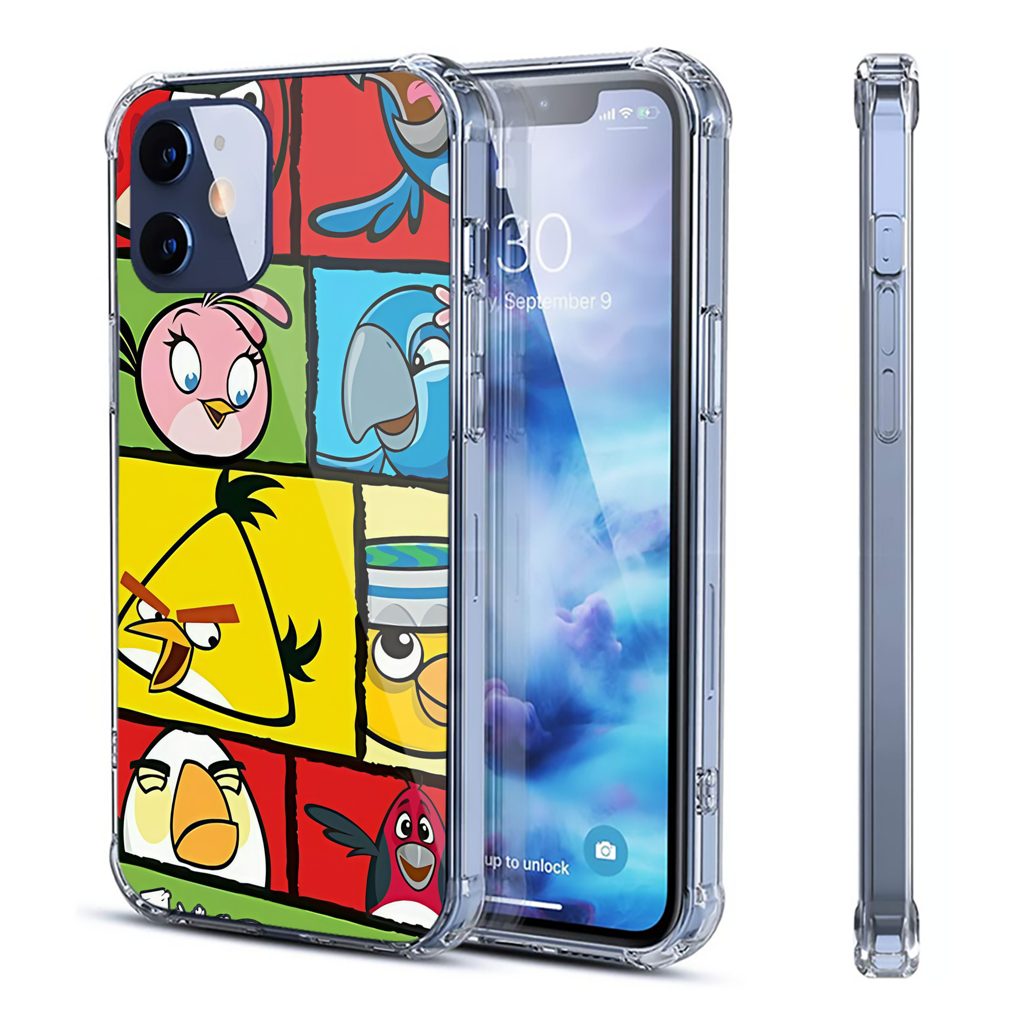 （画像用） Angry Birds アングリーバード 【iPhone 12シリーズ対応】透明スマホケース（クリアソフトケース）